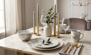 DINNERSET 16PC COUPE PORCELAIN GOLD MARBLE 100% PORCELAIN-Dinnerware-DECOROLALA