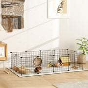DIY Pet Playpen - 12-Panel Metal Wire Small Animal Cage, Black-Small Animals-DECOROLALA