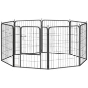 Parc pour chien de 31.5" intérieur et extérieur, parc portable pliable à 8 panneaux avec porte et sangle pour chiens de taille moyenne