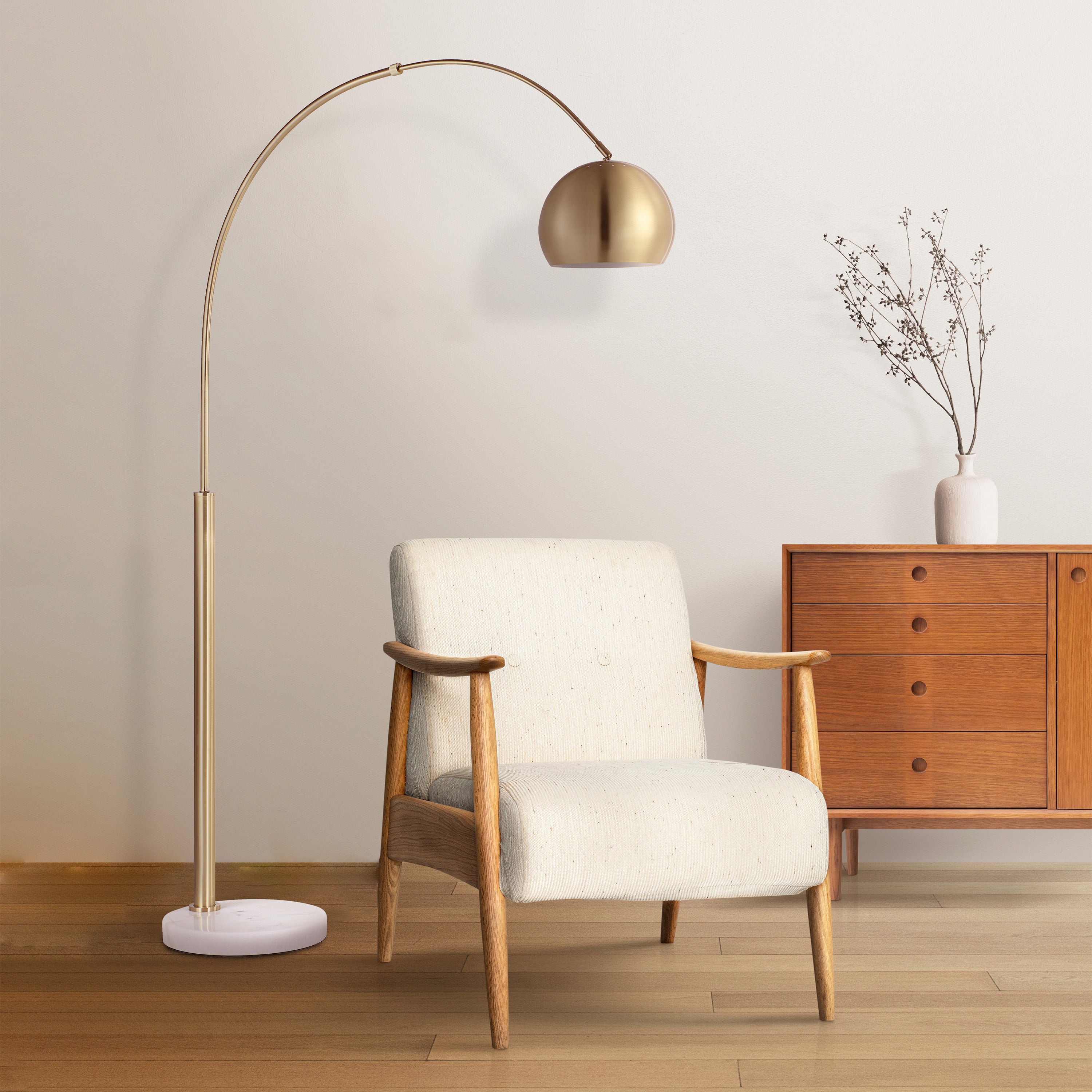 Daleela 77.375" Height Floor Lamp, Yellow-Floor Lamp-DECOROLALA