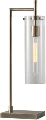 Dalton Table Lamp - Antique Brass Clear Glass-Lighting-DECOROLALA