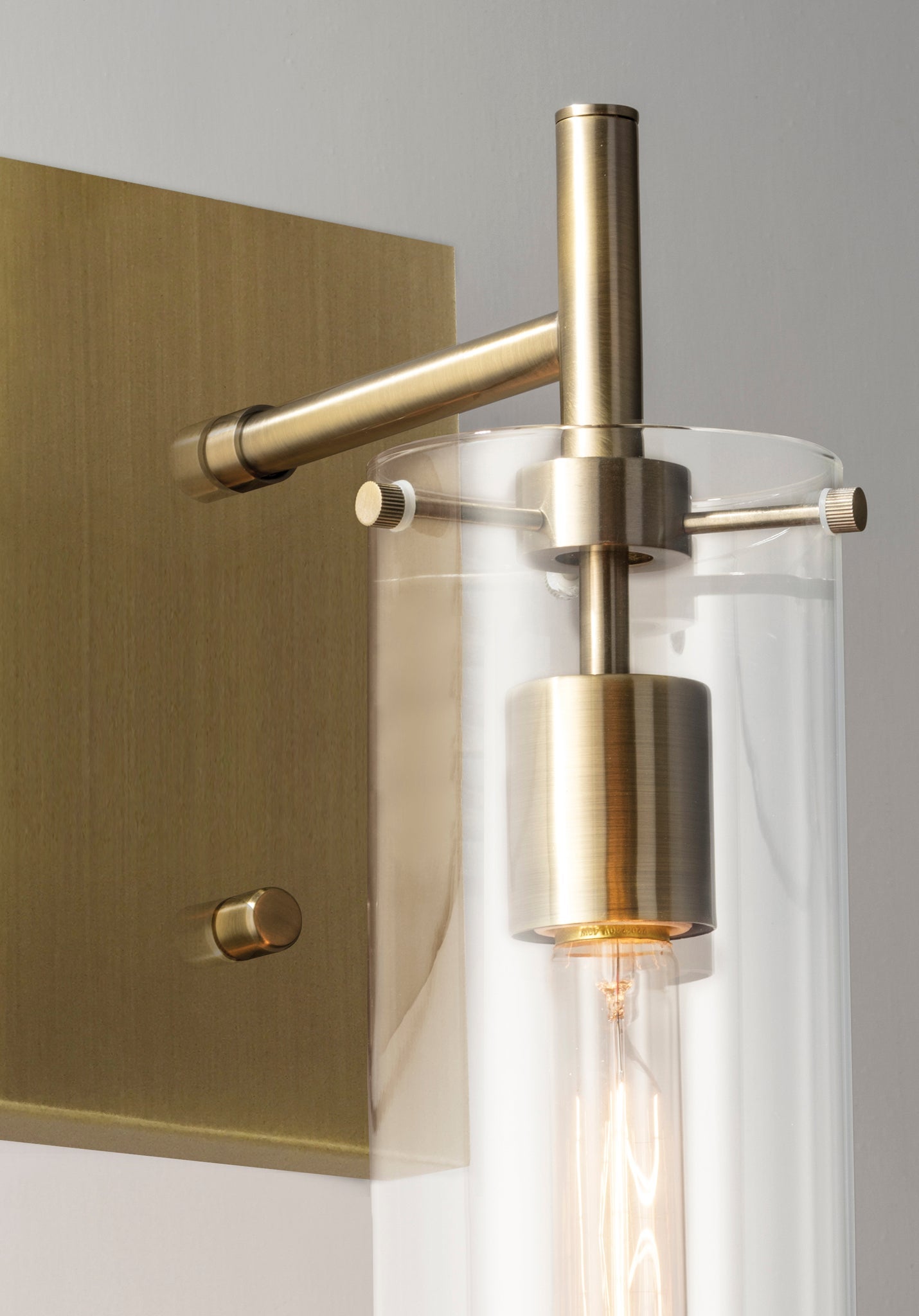 Dalton Wall Lamp - Brass Clear Glass-Lighting-DECOROLALA