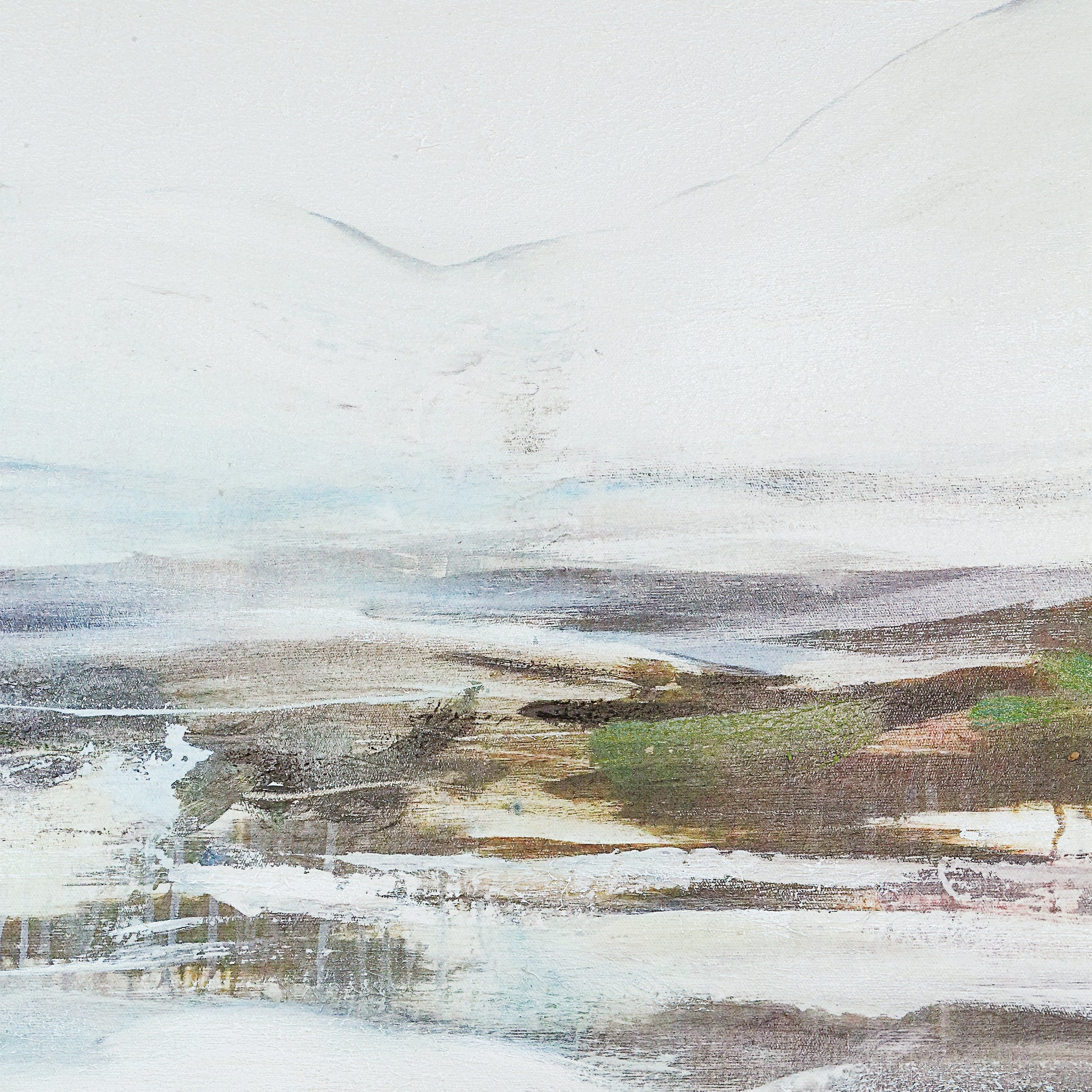 Danae 48" H x 36" W Canvas Art, White-Canvas Art-DECOROLALA