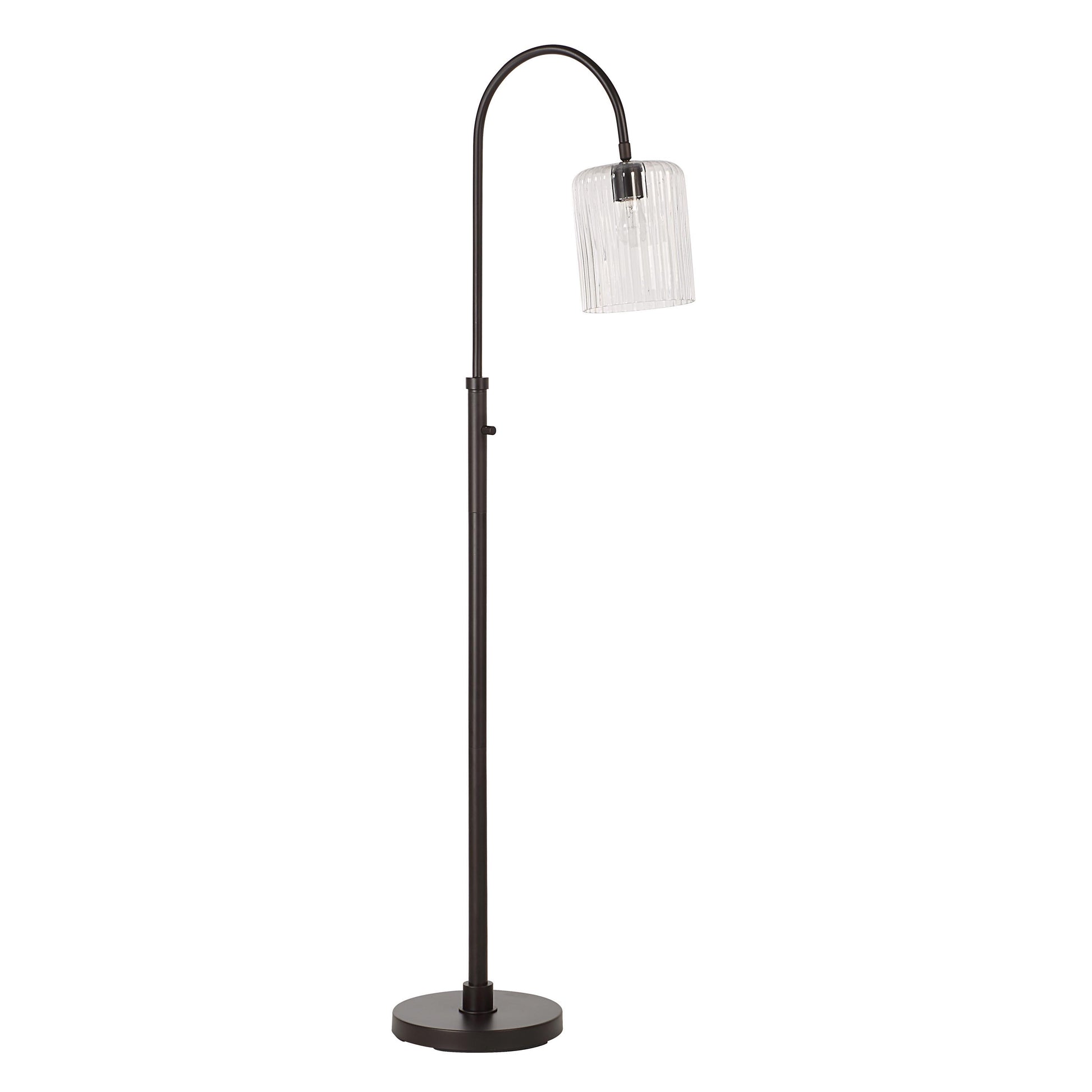 Danae Floor Lamp, 62.5" Adjustable, Black-Floor Lamp-DECOROLALA
