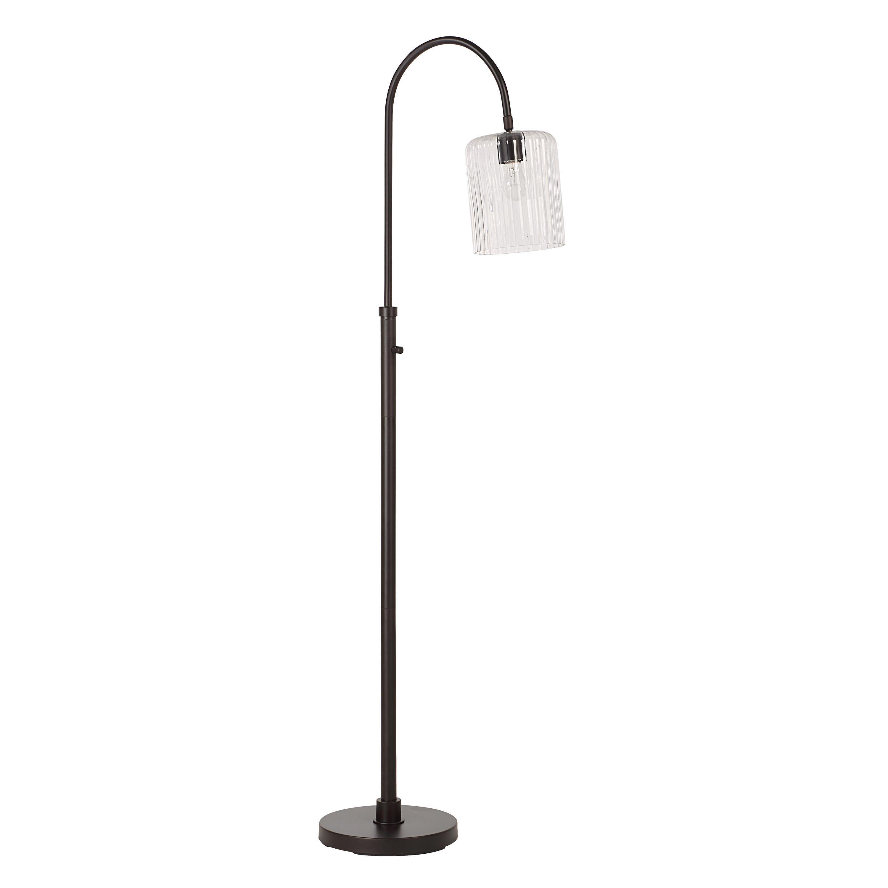 Danae Floor Lamp, 62.5" Adjustable, Black-Floor Lamp-DECOROLALA