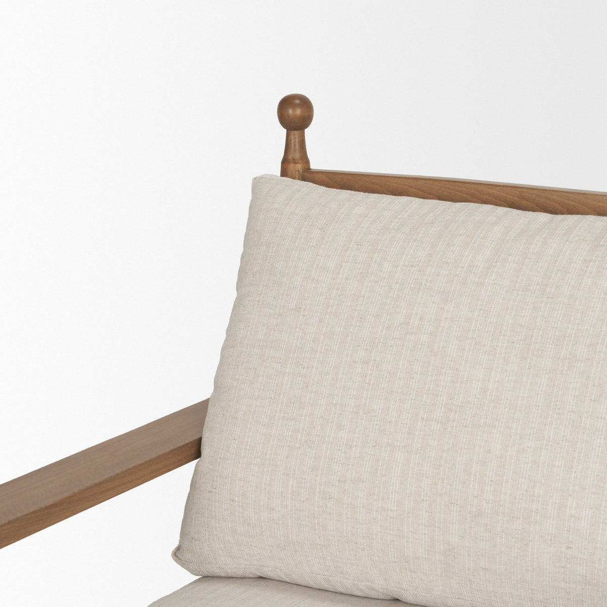 Danni Beige Fabric Beech Wood Framed Accent Lounge Chair-Accent Chairs-DECOROLALA