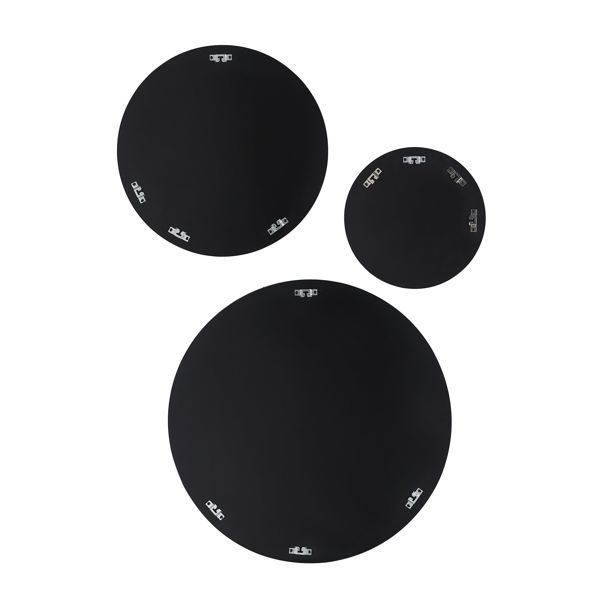 Dansk 3 Piece Tall Round Wall Mirror, Black-Mirror-DECOROLALA