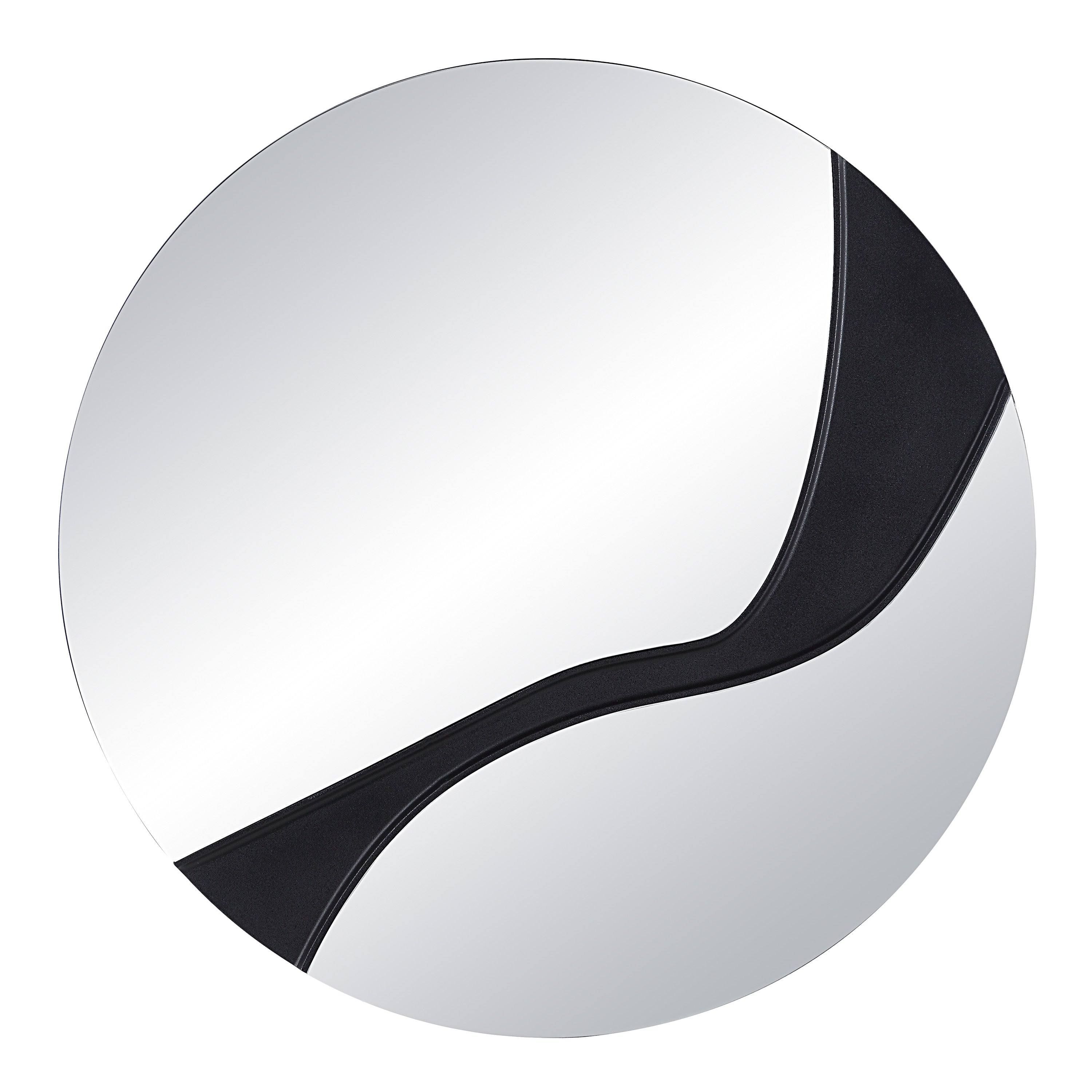 Dansk 3 Piece Tall Round Wall Mirror, Black-Mirror-DECOROLALA