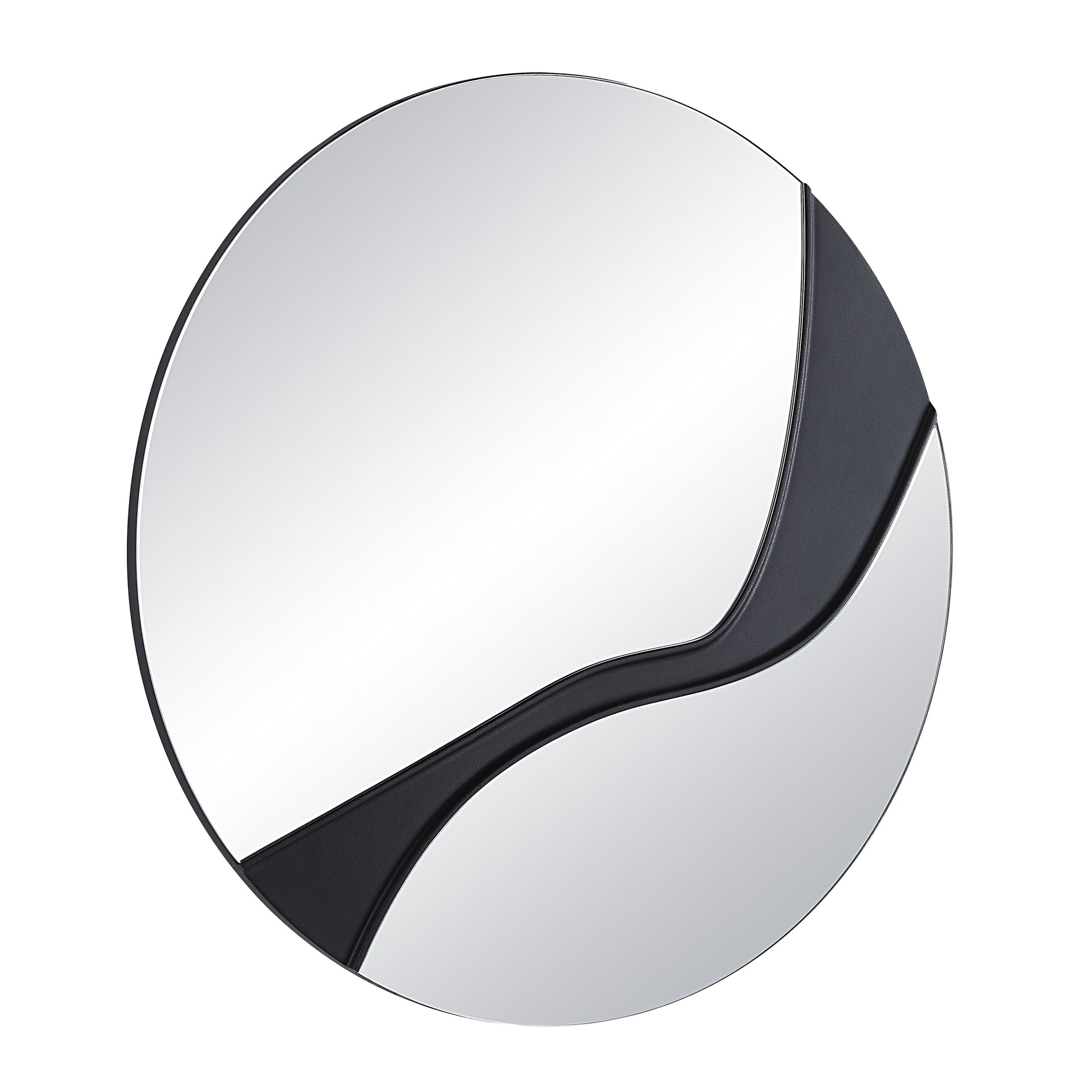 Dansk 3 Piece Tall Round Wall Mirror, Black-Mirror-DECOROLALA