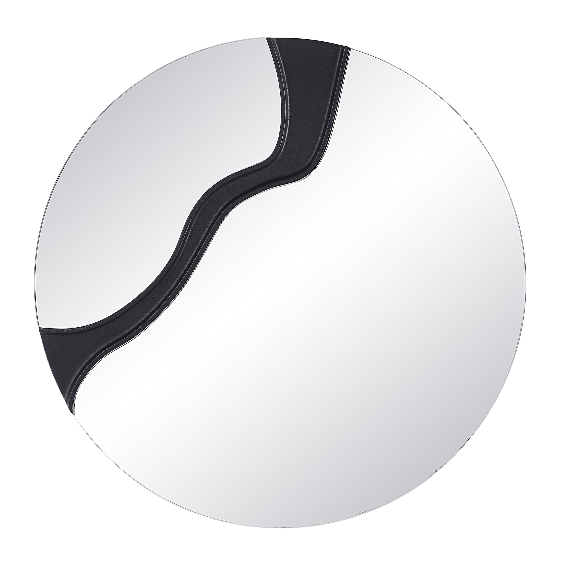 Dansk 3 Piece Tall Round Wall Mirror, Black-Mirror-DECOROLALA