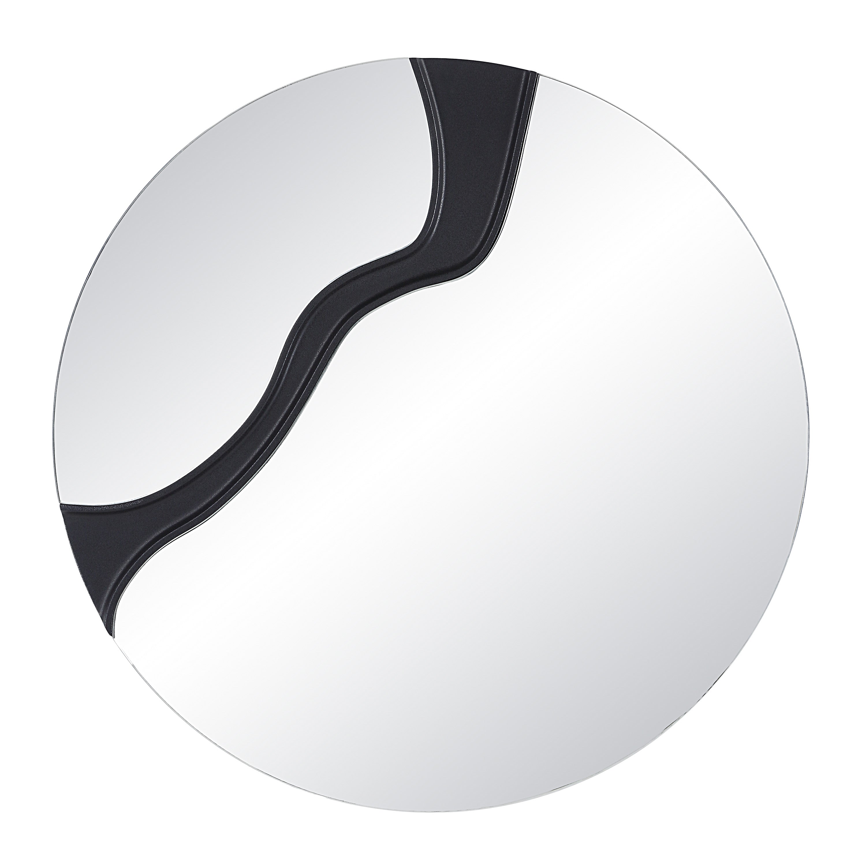 Dansk 3 Piece Tall Round Wall Mirror, Black-Mirror-DECOROLALA