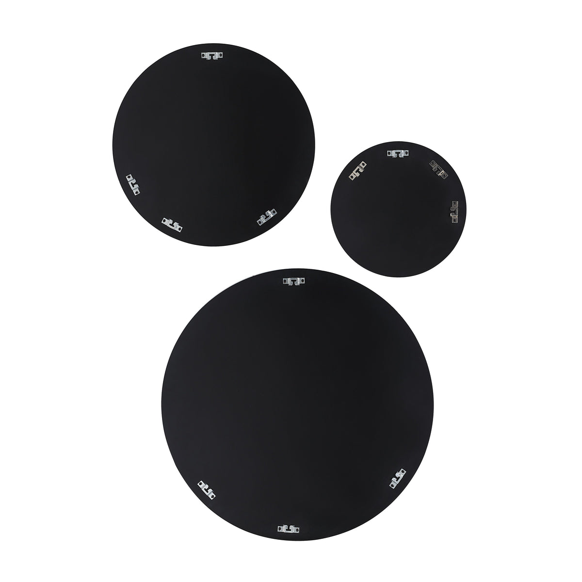 Dansk 3 Piece Tall Round Wall Mirror, Black-Mirrors-DECOROLALA