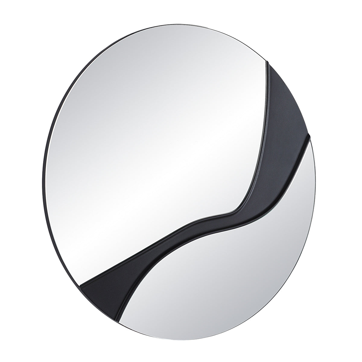 Dansk 3 Piece Tall Round Wall Mirror, Black-Mirrors-DECOROLALA
