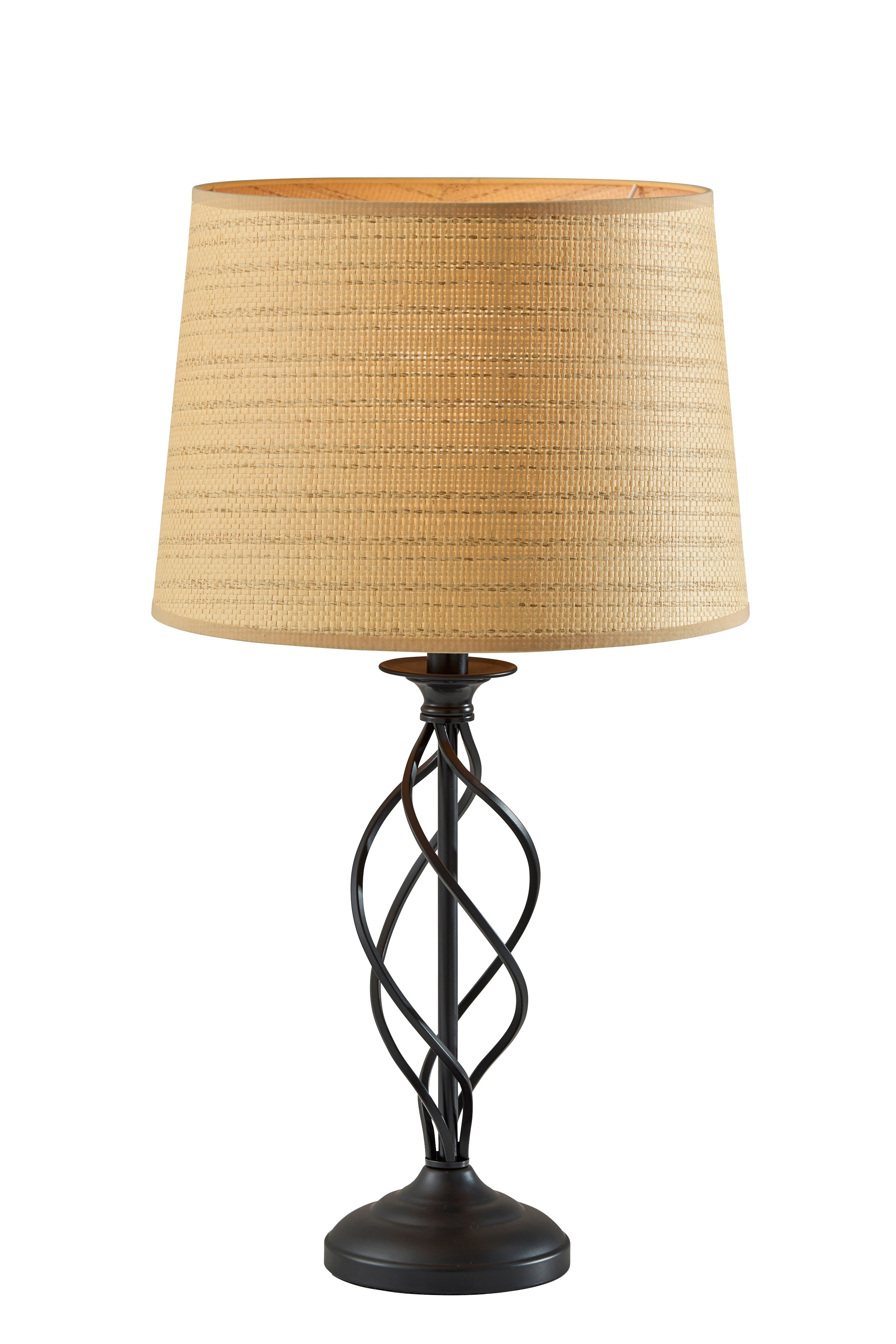 Darcy Table Lamp 26" Natural Rattan Black-Lighting-DECOROLALA