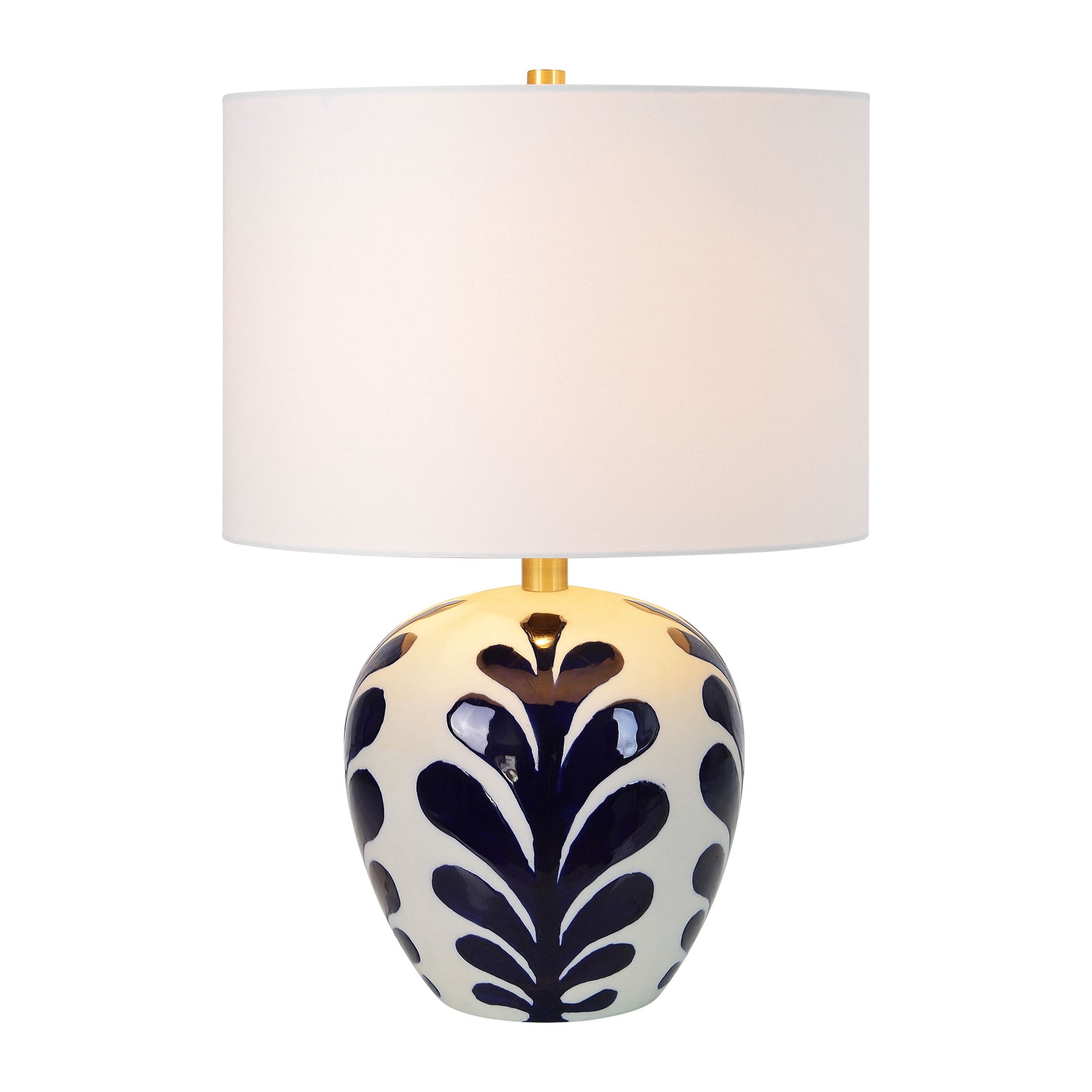 Darina 19.25" Length Table Lamp, Off-White and Navy-Table Lamp-DECOROLALA