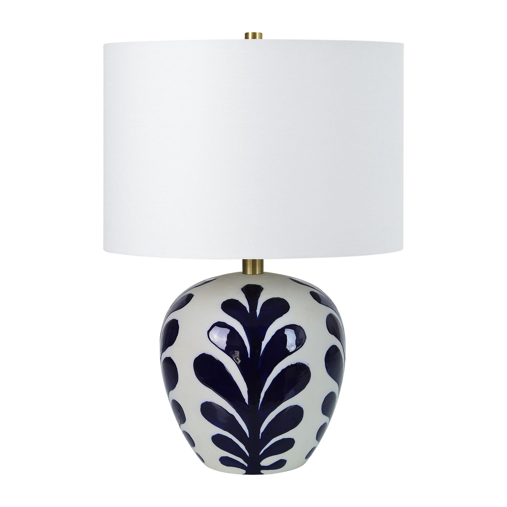 Darina 19.25" Length Table Lamp, Off-White and Navy-Table Lamp-DECOROLALA