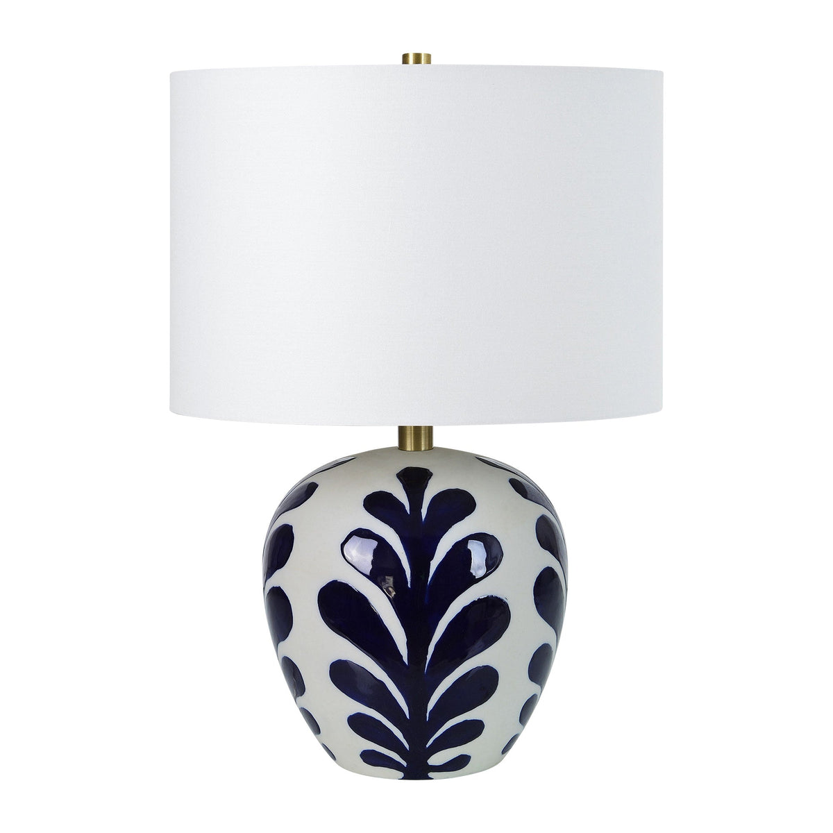 Darina 19.25" Table Lamp, Off-White and Navy-Table Lamps-DECOROLALA