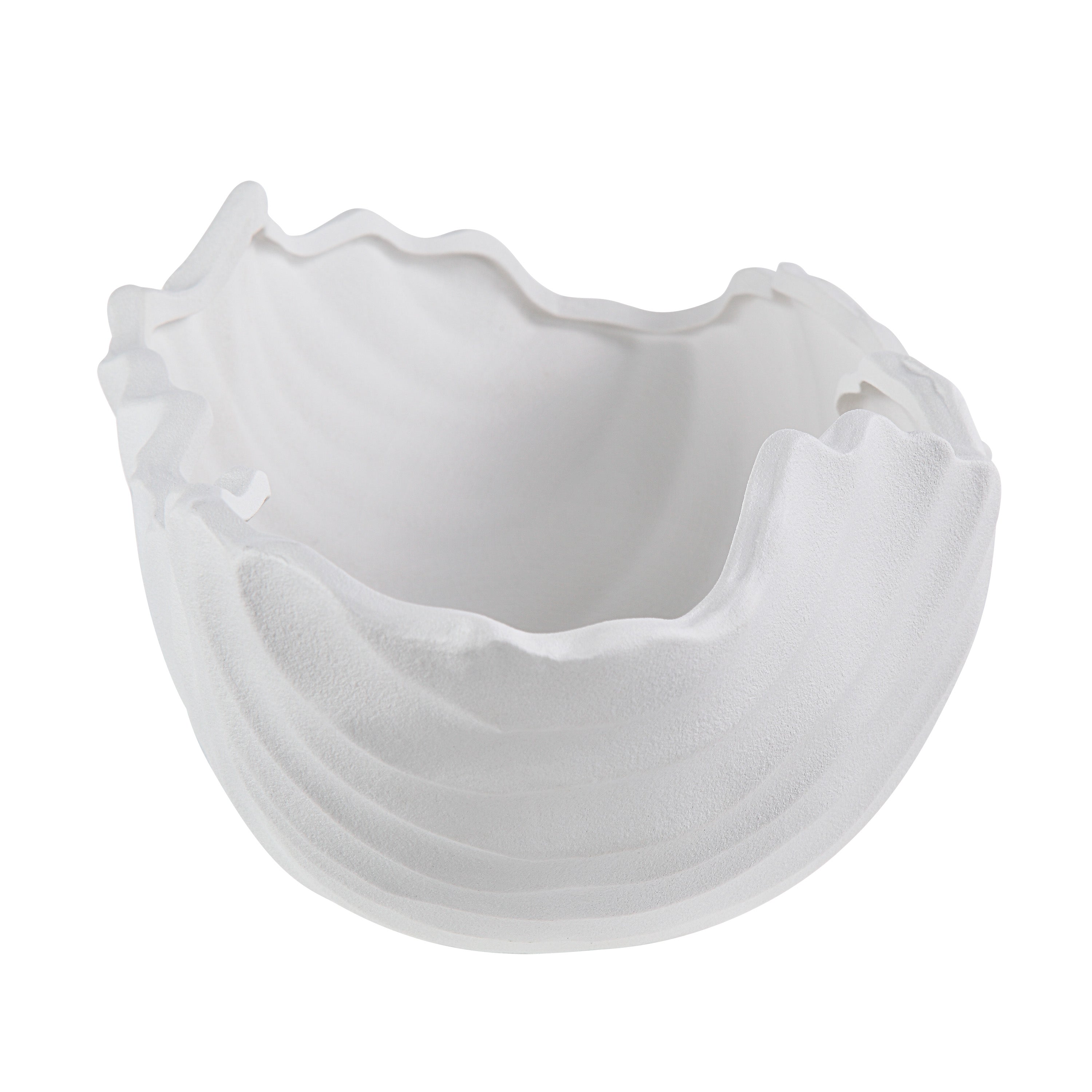 Darius Indoor Ceramic Bowl, Matte White-Bowl-DECOROLALA
