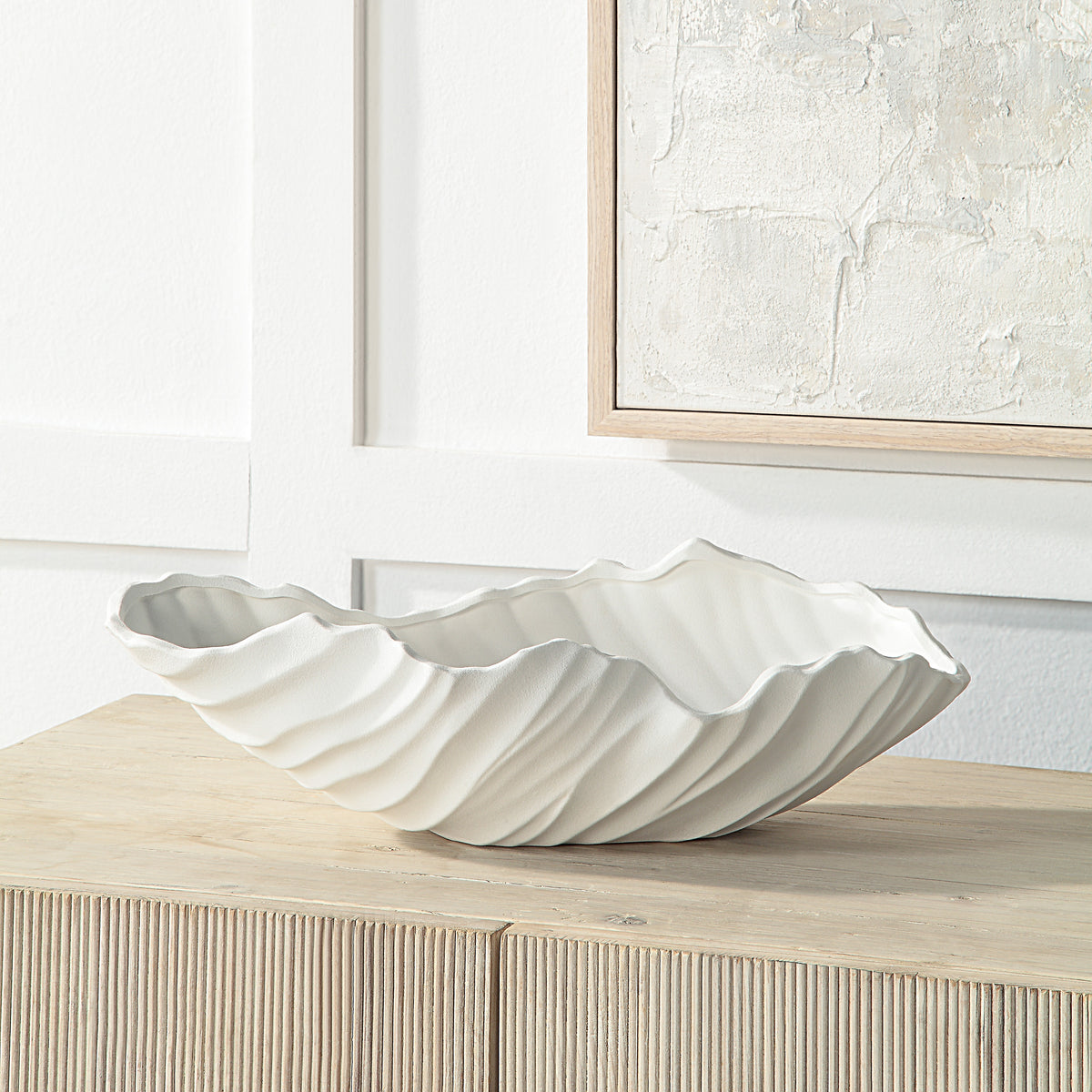 Darius Indoor Ceramic Bowl, Matte White-Decorative Bowls-DECOROLALA