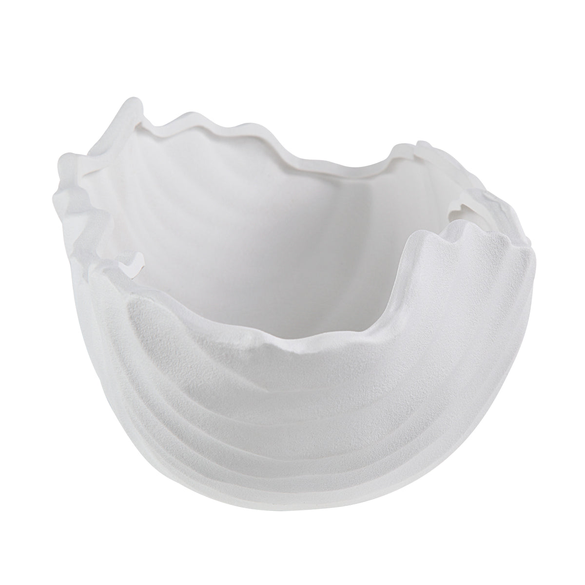 Darius Indoor Ceramic Bowl, Matte White-Decorative Bowls-DECOROLALA