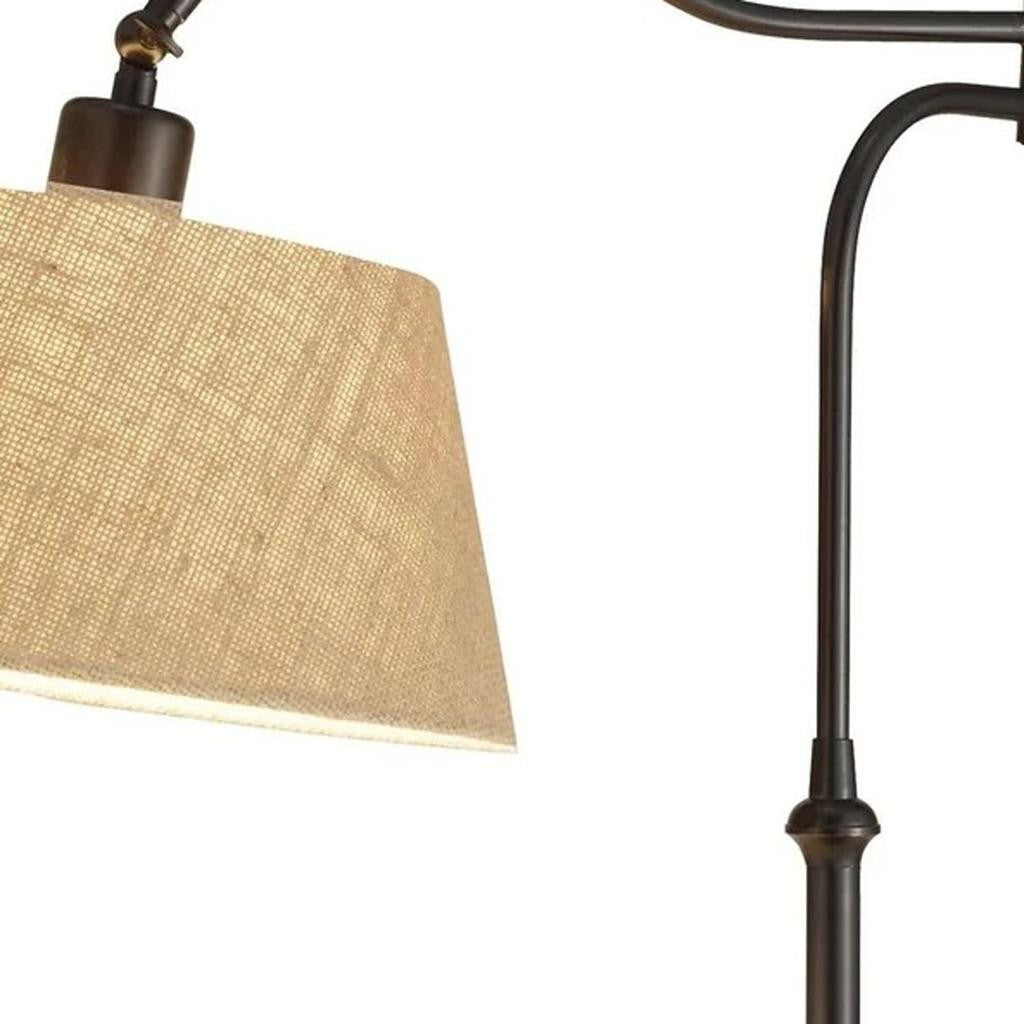 Dark Bronze Metal Swing Arm Adjustable Table Lamp-Table Lamps-DECOROLALA