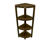 Dark Brown 38" Curvilinear Corner Four Tier Shower Shelf-Bathroom Storage & Organization-DECOROLALA