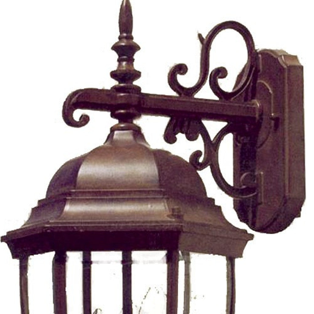 Dark Brown Hanging Ornamental Lantern Wall Light-Outdoor Lighting-DECOROLALA