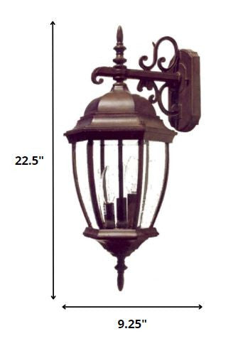 Dark Brown Hanging Ornamental Lantern Wall Light-Outdoor Lighting-DECOROLALA