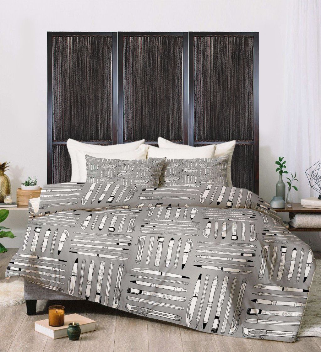 Dark Wood And Water Hyacinth 3 Panel Room Divider Screen-Room Dividers-DECOROLALA