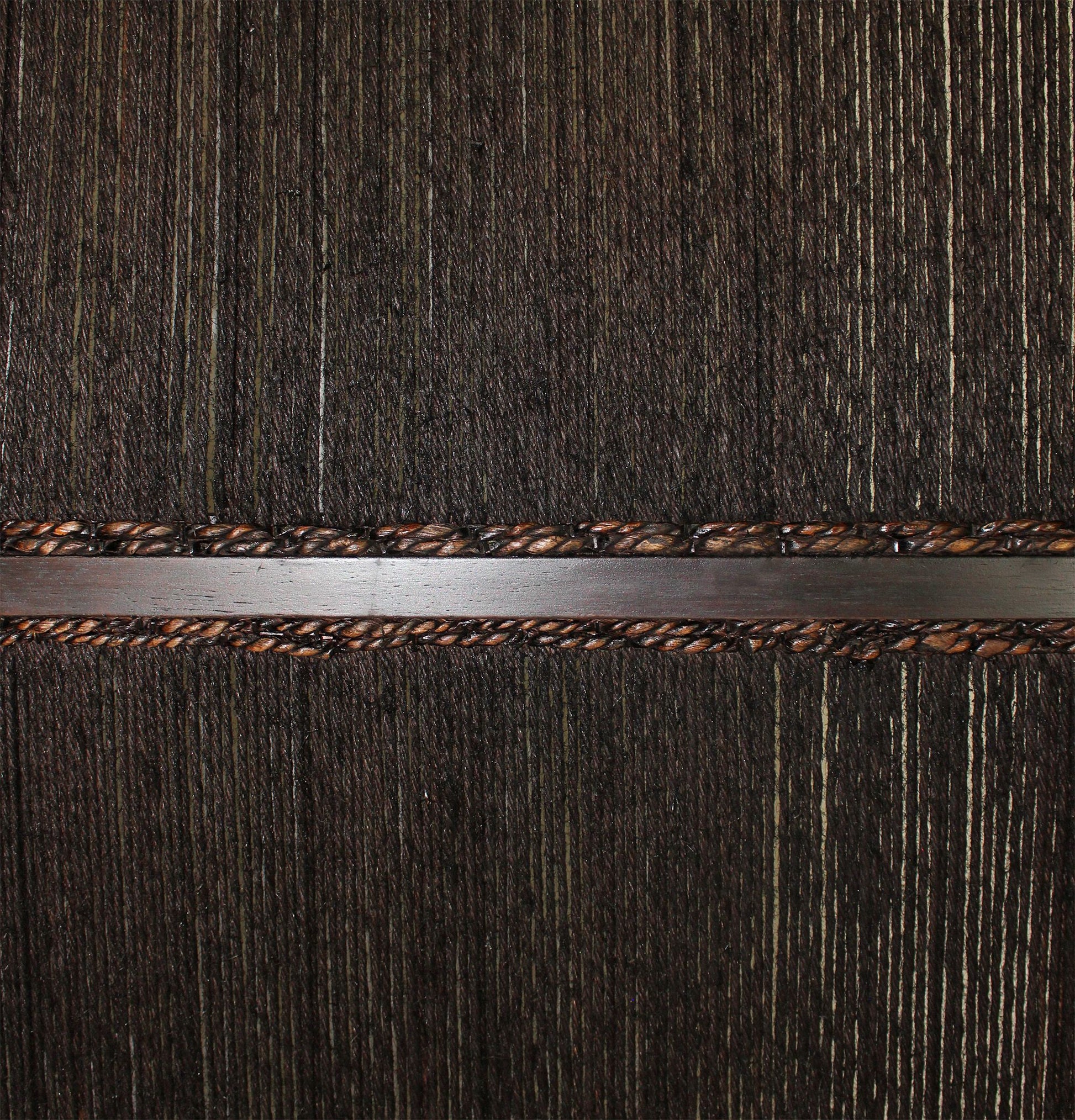 Dark Wood And Water Hyacinth 3 Panel Room Divider Screen-Room Dividers-DECOROLALA