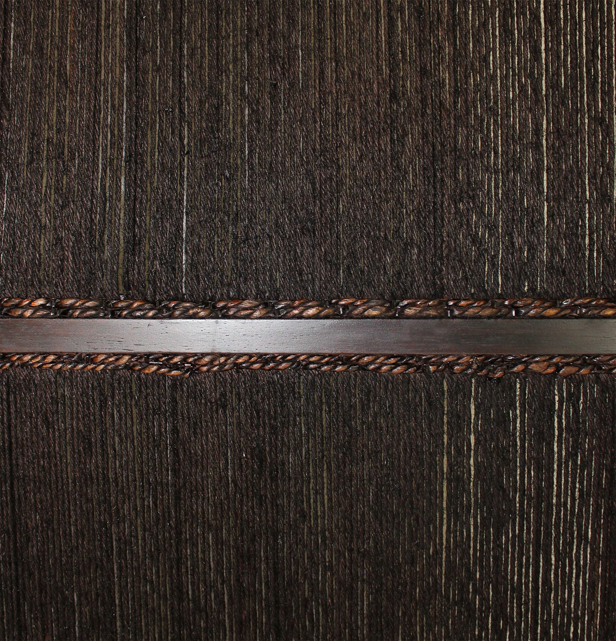 Dark Wood And Water Hyacinth 3 Panel Room Divider Screen-Room Dividers-DECOROLALA