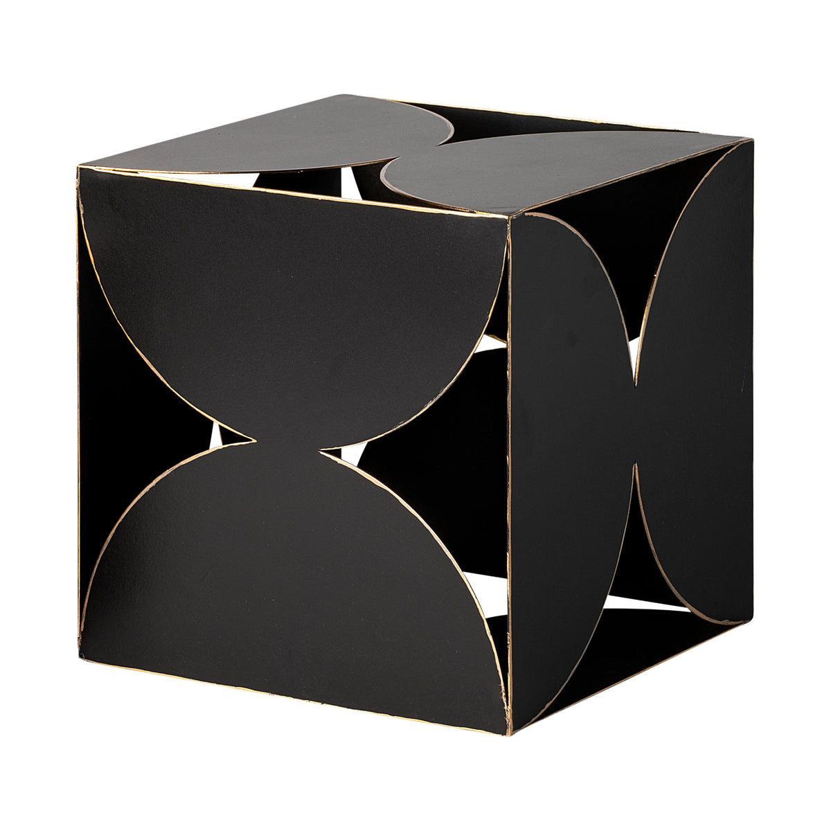 Darren (Large) 8L x 8W Black Metal Decorative Cube-Objects-DECOROLALA