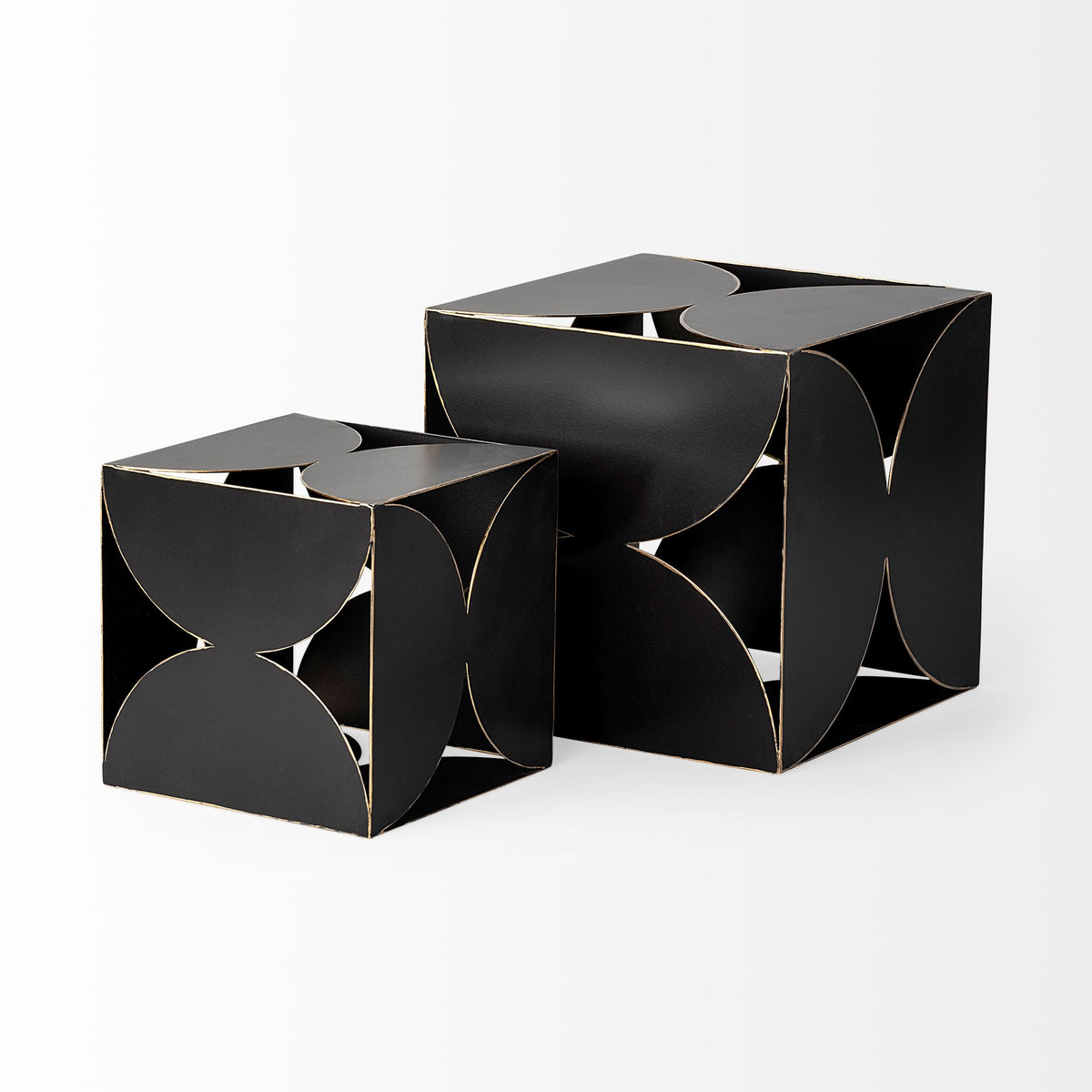 Darren (Large) 8L x 8W Black Metal Decorative Cube-Objects-DECOROLALA