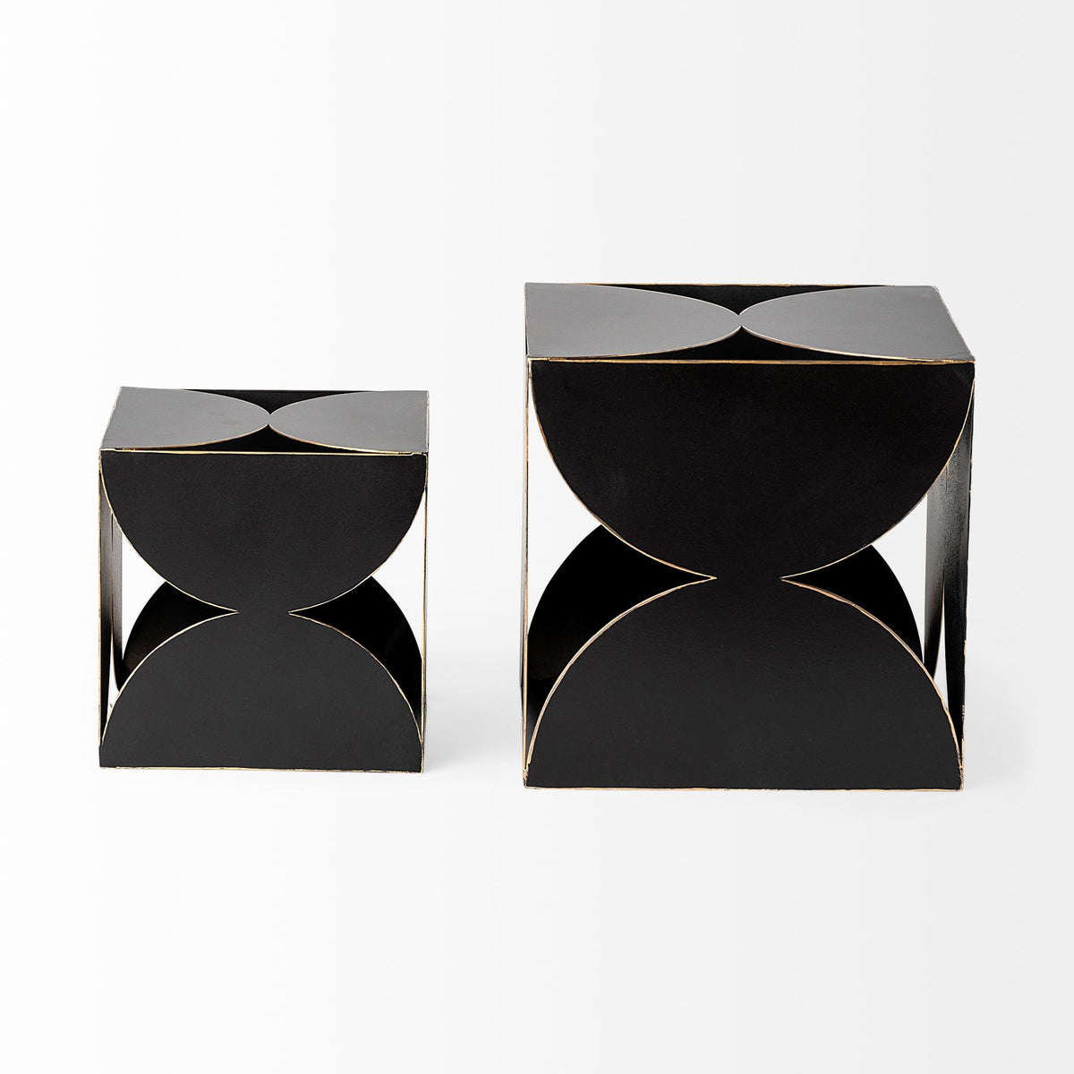 Darren Small Black Metal Decorative Cube - 6" x 6"-Objects-DECOROLALA