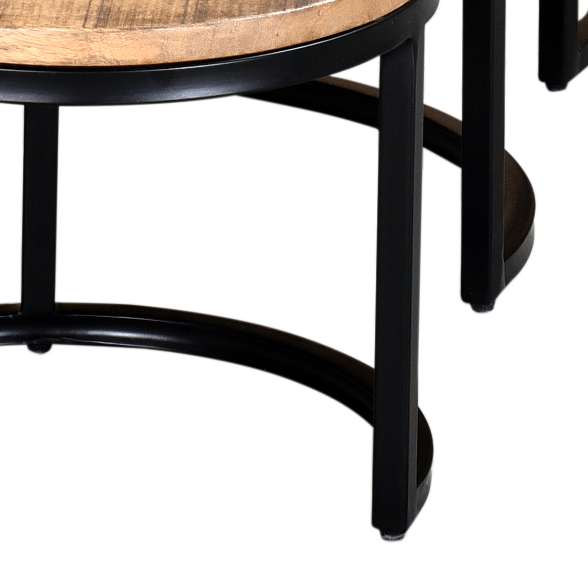 Darsh 3-Piece Nesting Coffee Tables - Natural Mango Wood-Coffee Table-DECOROLALA