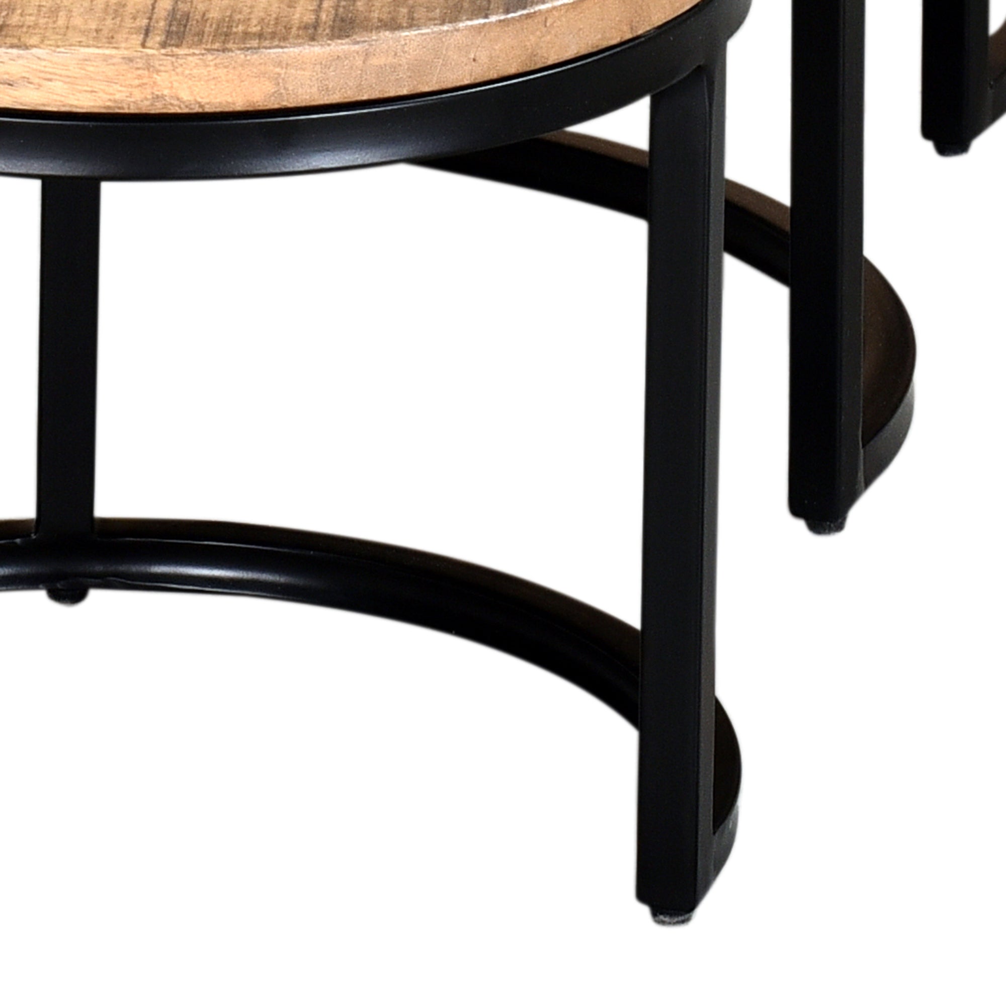 Darsh 3-Piece Nesting Coffee Tables - Natural Mango Wood-Coffee Table-DECOROLALA
