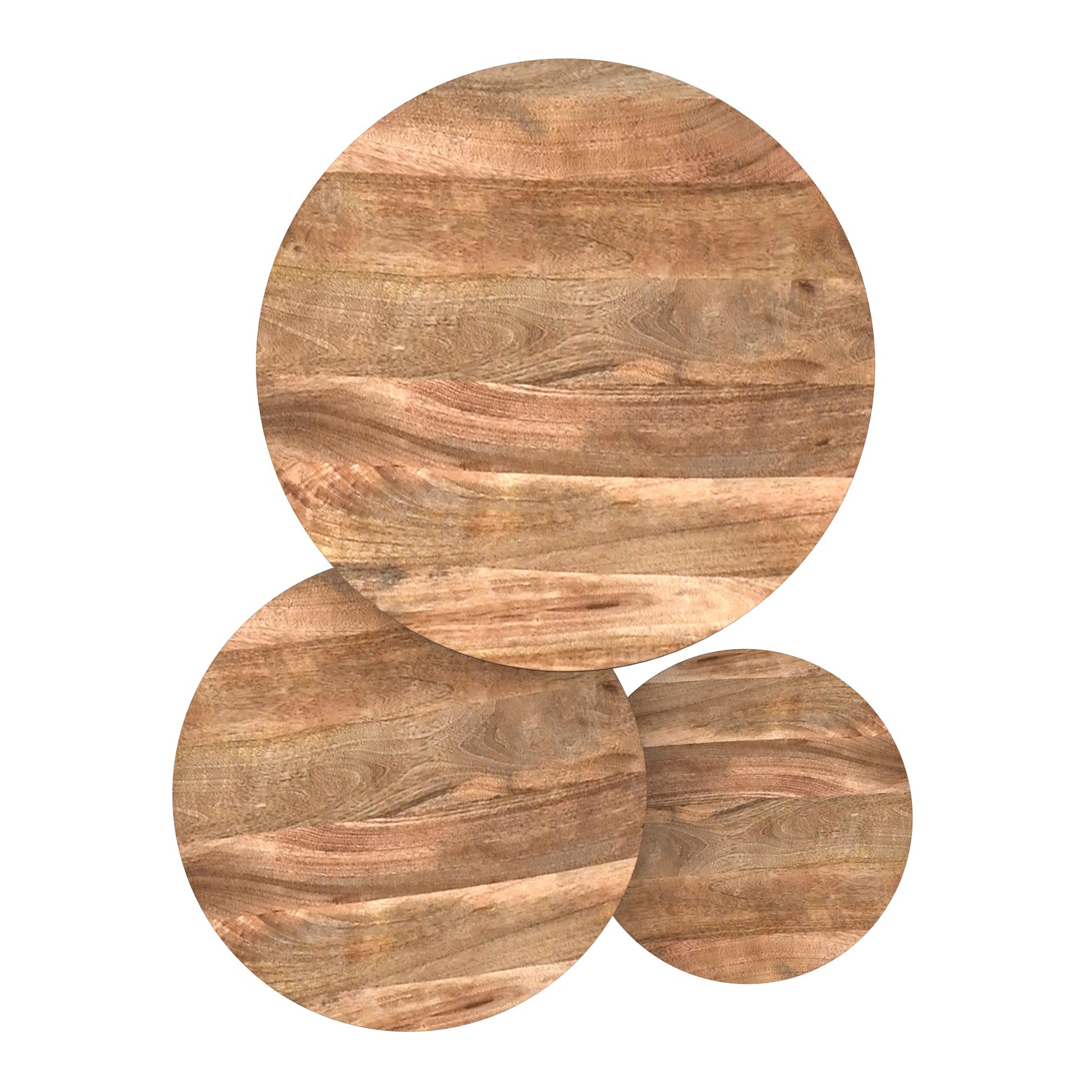 Darsh 3-Piece Nesting Coffee Tables - Natural Mango Wood-Coffee Table-DECOROLALA