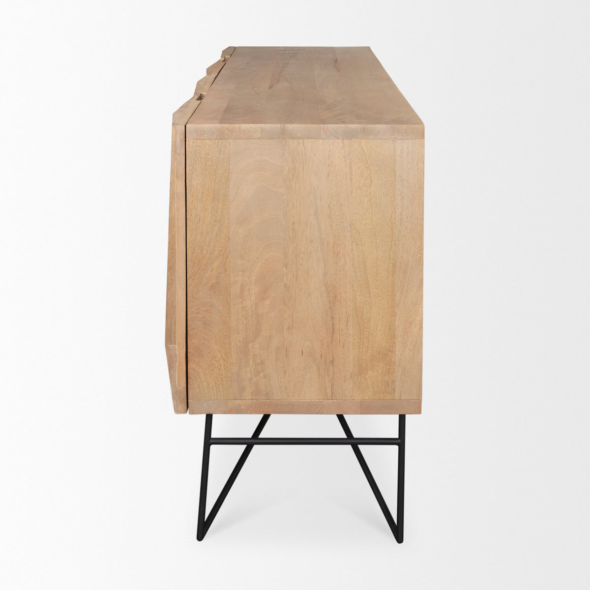 Darwin Solid Wood Sideboard - Gold Metal Base 4-Door-Sideboards & Buffets-DECOROLALA