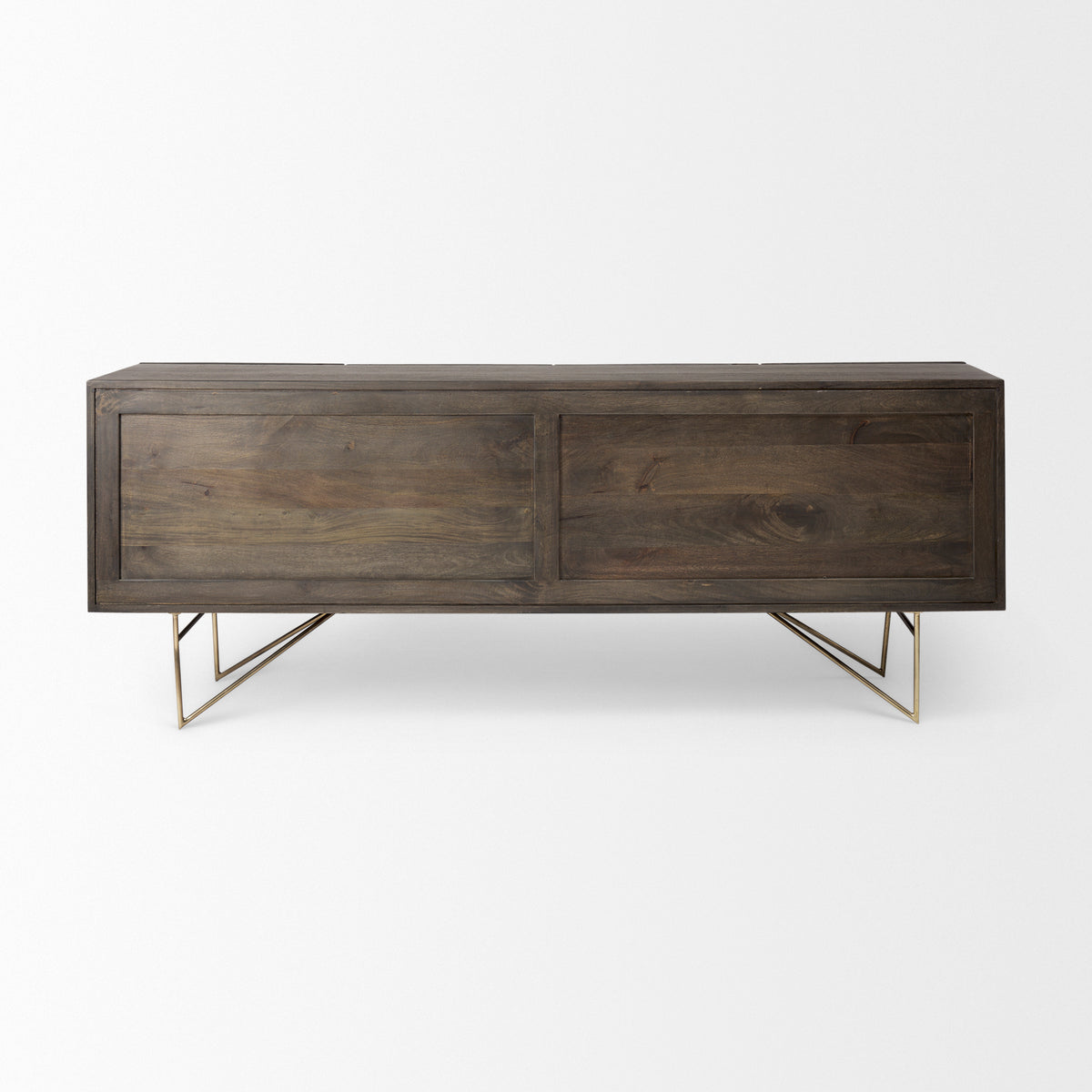 Darwin Solid Wood Sideboard - Gold Metal Base 4-Door-Sideboards & Buffets-DECOROLALA