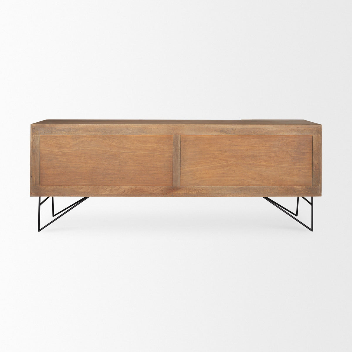 Darwin Solid Wood Sideboard - Gold Metal Base 4-Door-Sideboards & Buffets-DECOROLALA