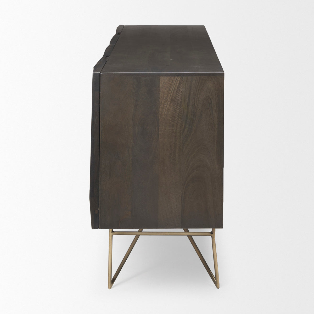 Darwin Solid Wood Sideboard - Gold Metal Base 4-Door-Sideboards & Buffets-DECOROLALA