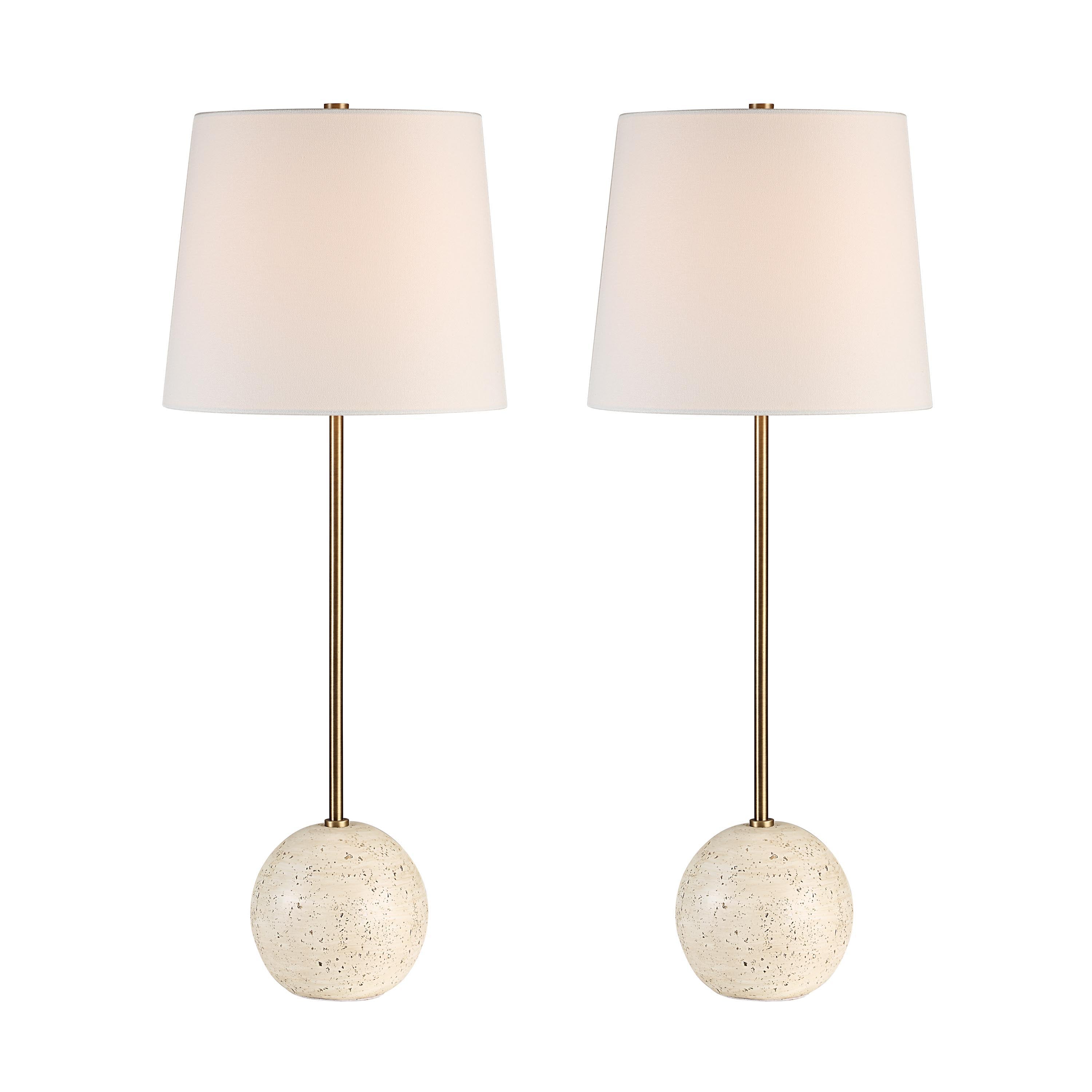 Davide 28.25" Table Lamp, Yellow Linen Shade-Table Lamp-DECOROLALA