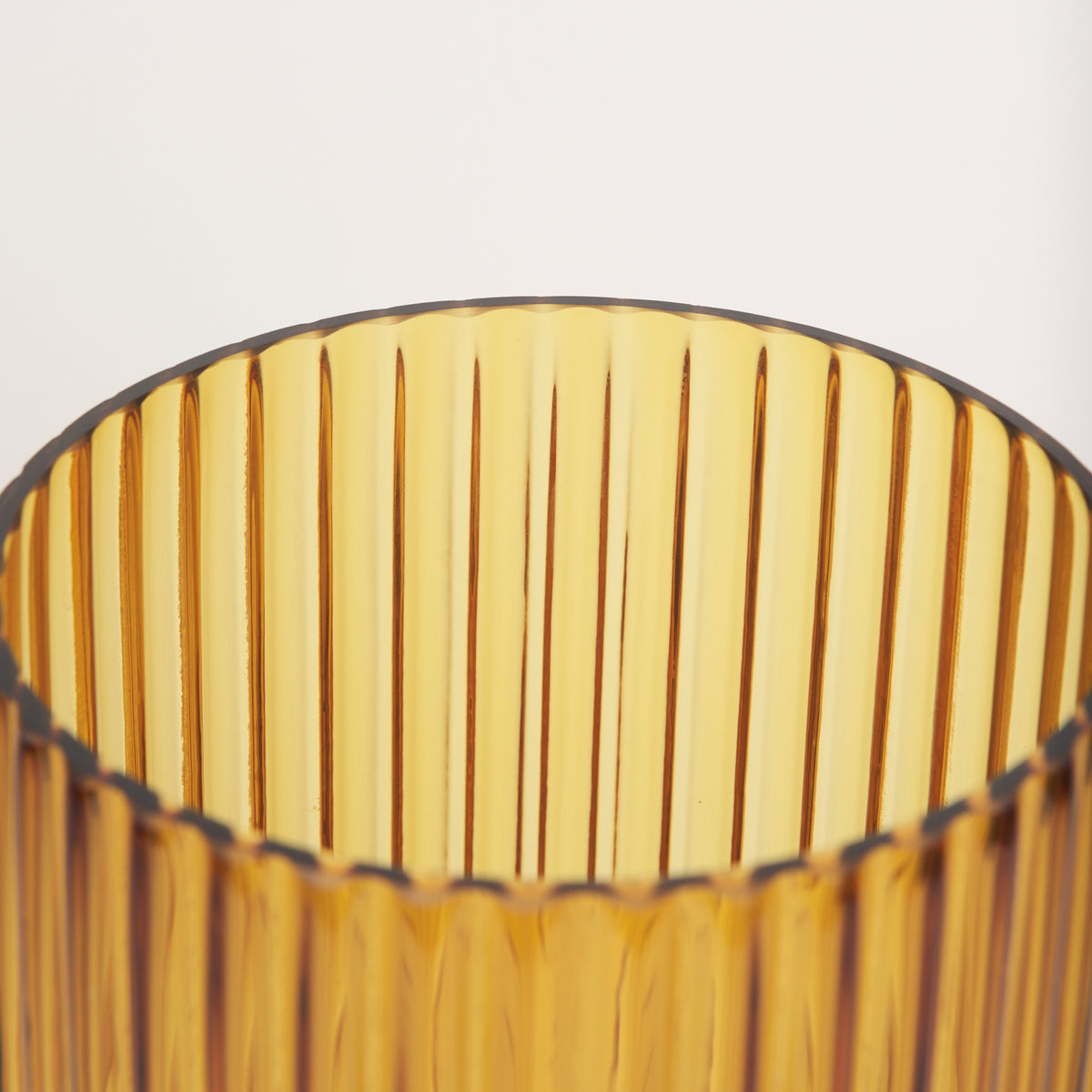 Dawn 11.4" Ribbed Amber Glass Vase-Vase-DECOROLALA
