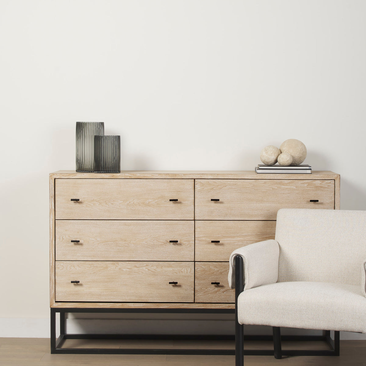 Dawn 11.4" Ribbed Smoke Gray Glass Vase-Vase-DECOROLALA