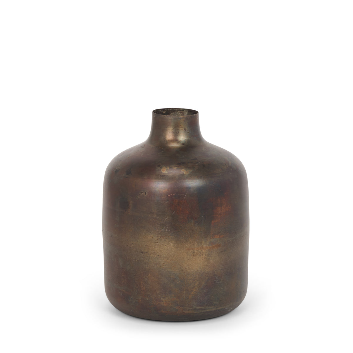 Daya Medium Antiqued Gold Metal Vase-Vase-DECOROLALA
