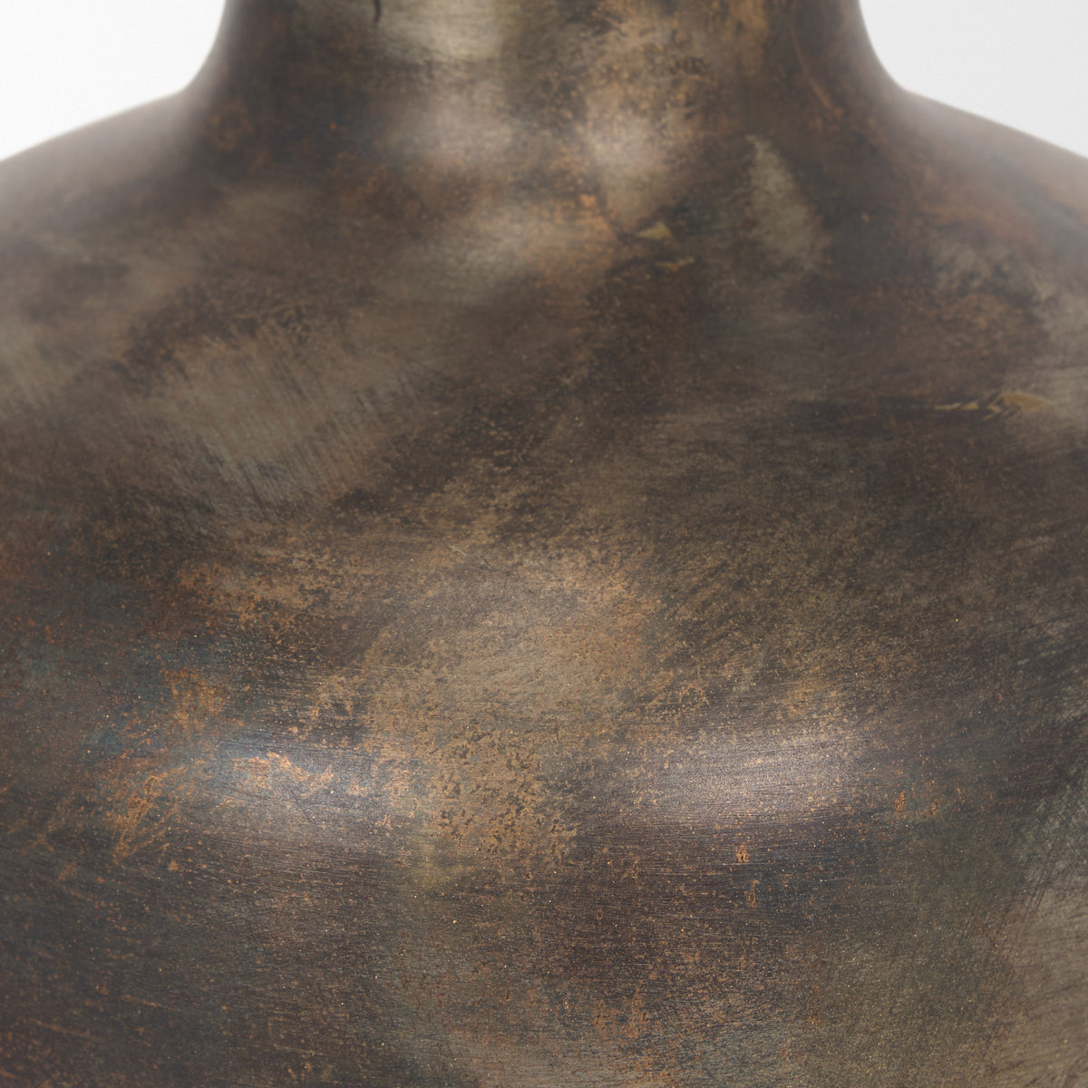 Daya Short Antiqued Gold Metal Vase-Vase-DECOROLALA