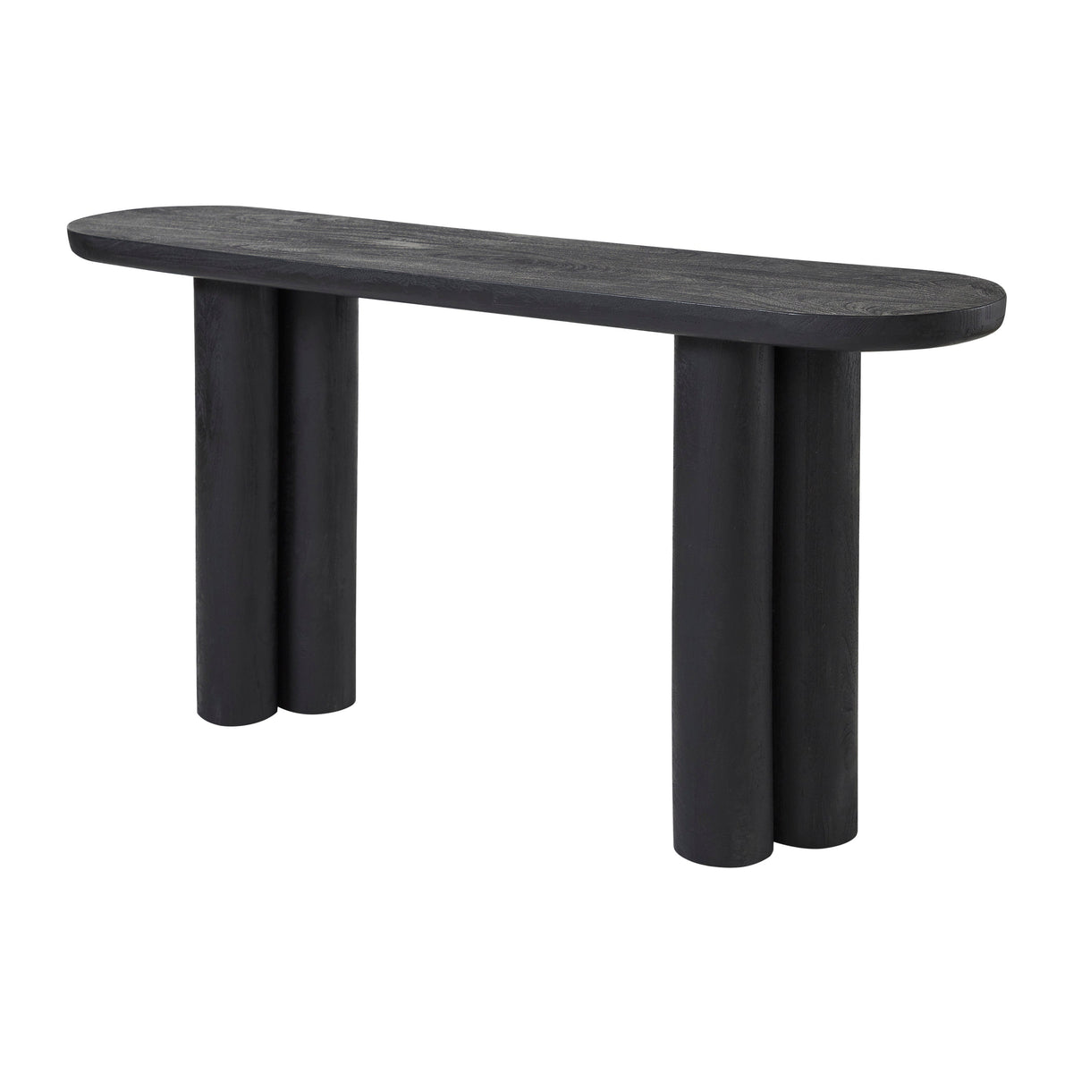 Dayna Indoor Mango Wood Console Table, Black-Console Tables-DECOROLALA