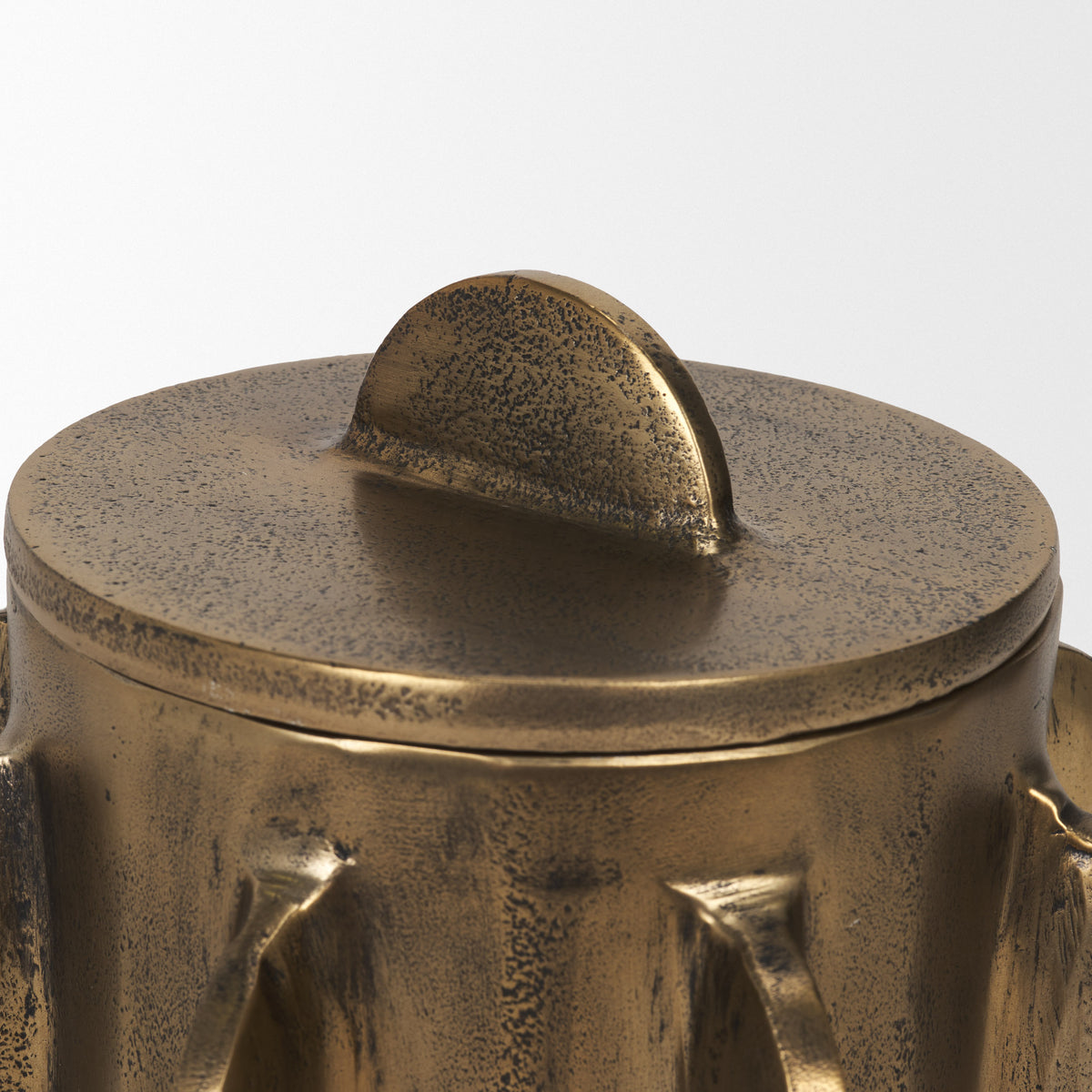 Deacon Small Antiqued Gold Metal Canister with Handles-Boxes-DECOROLALA