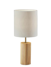 Dean Table Lamp - Oak Wood Antique Brass 30.5"-Lighting-DECOROLALA