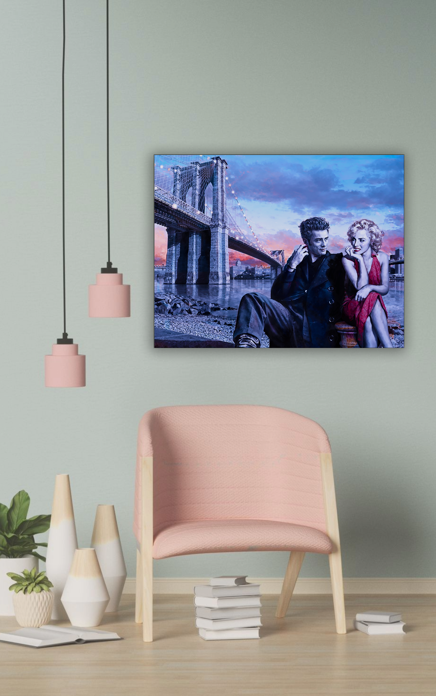 Dean and Marilyn Canvas Print 36x48 Wall Art-Wall Art-DECOROLALA